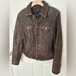CHRISTOPHER BLUE LEATHER JACKET